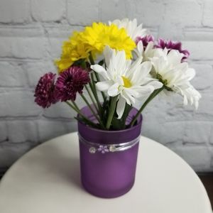 Purple votive holder with jewel accents